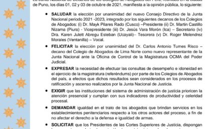 JUDECAP declaración de Puno