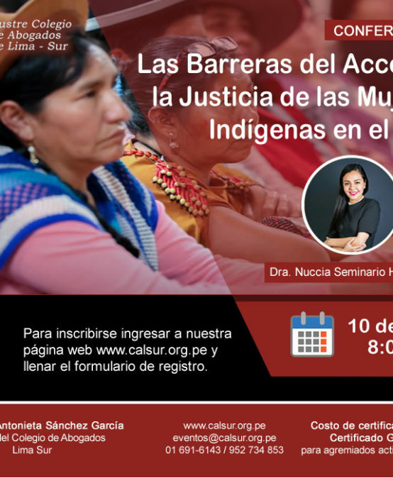 Conferencia Las barreras del Acceso a la Justicia de las Mujeres Indígenas en el Perú
