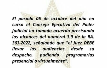 El juez debe llevar las audiencias desde su despacho, pudiendo programarlas presencial o virtualmente