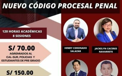 Diplomado de Especialización en Medidas de Coerción en el Nuevo Código Procesal Penal