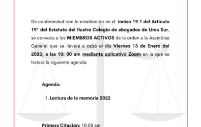 Asamblea General 13 Enero 2023