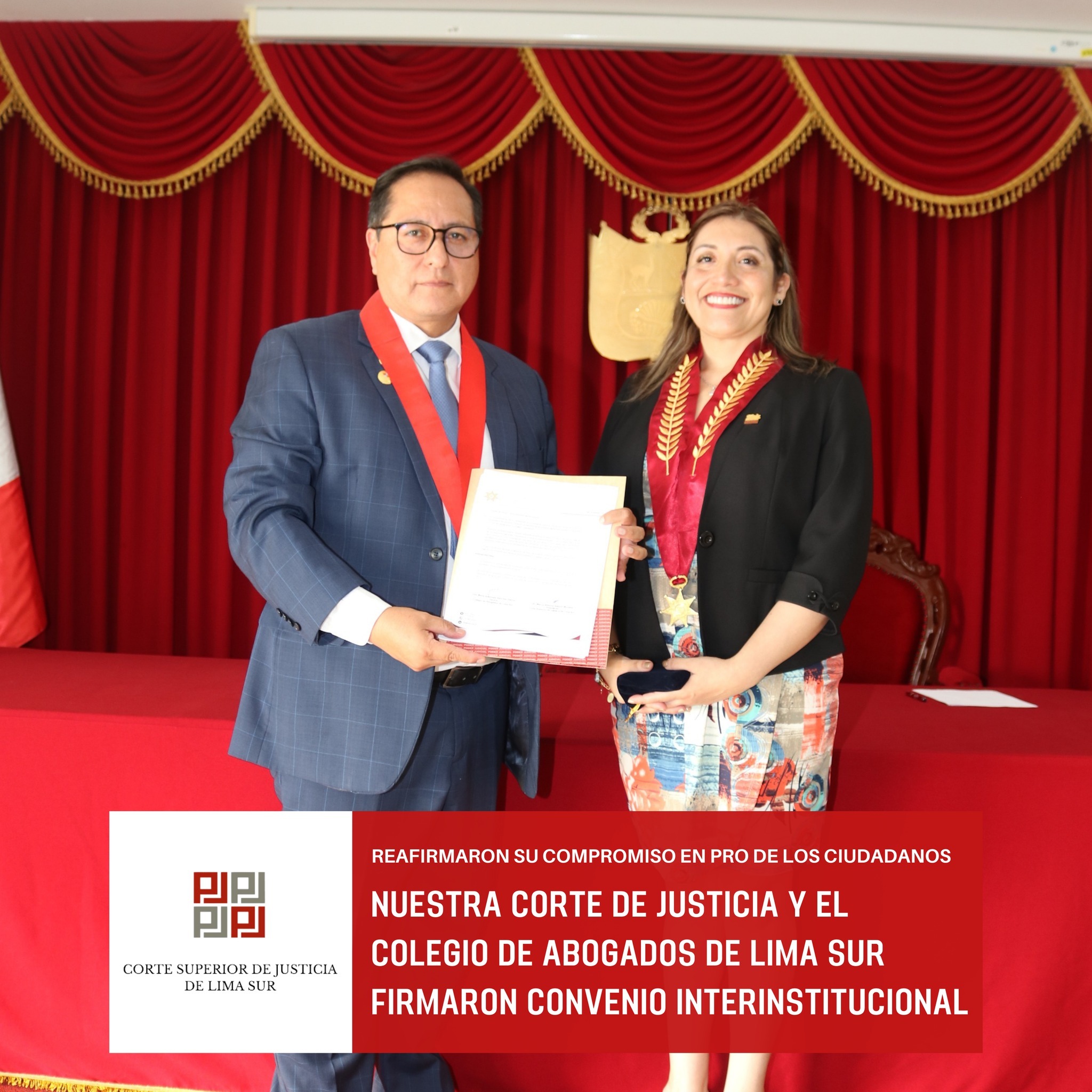 CALSUR firma convenio con Corte de Justicia de Lima Sur para mejora de la administración de Justicia