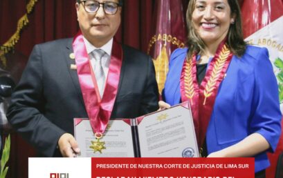 Presidente de la Corte Superior de Justicia de Lima Sur es incorporado como miembro honorífico del CALSUR