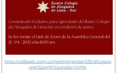 Acceso a Asamblea General 21 abril 2023 11.00 am