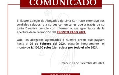 Comunicado Pronto Pago 2024