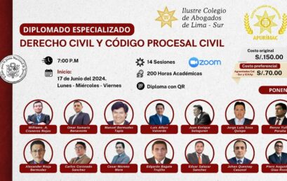 Diplomado Especializado en Derecho Civil y Código Procesal Civil (modalidad virtual)