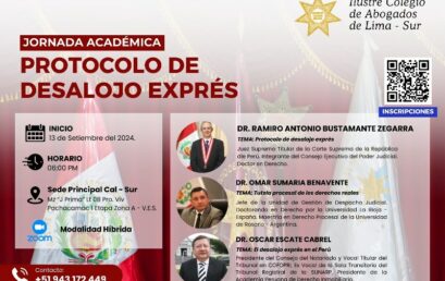 CALSUR invita a participar en la próxima Jornada Académica sobre el “Protocolo de desalojo exprés”