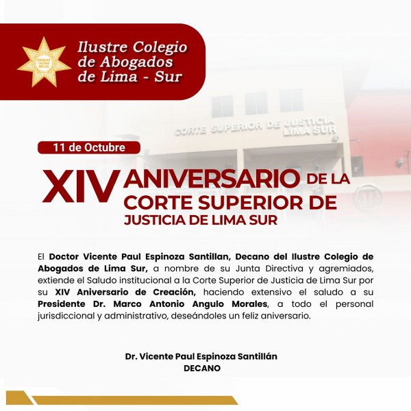 XIV Aniversario de la Corte Superior de Justicia LIMA SUR