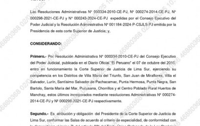 RESOLUCION ADMINISTRATIVA N° 000001-2025-P-CSJLS-PJ