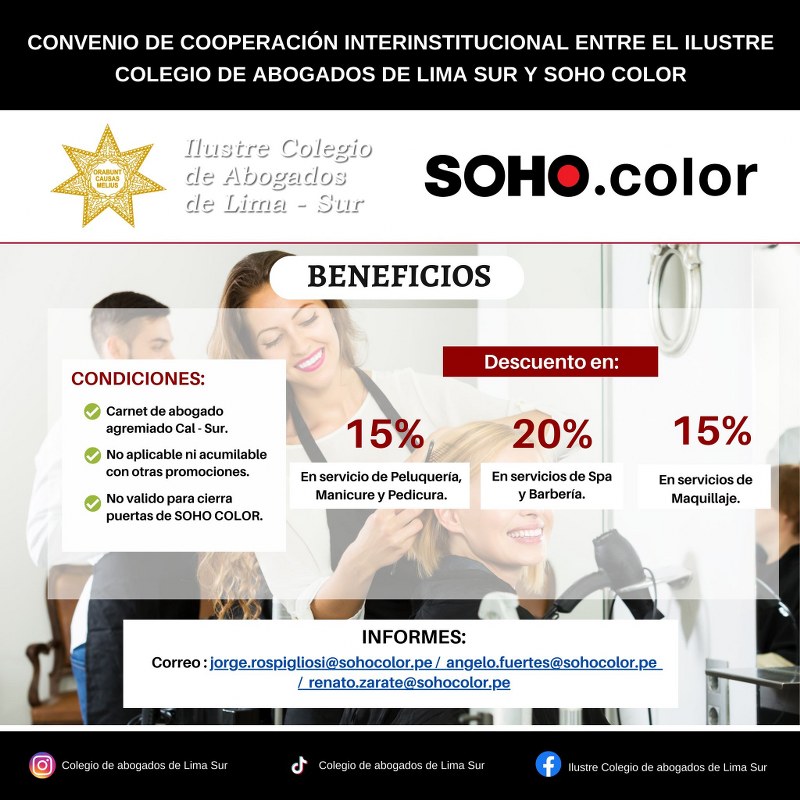 Descuentos exclusivos por convenio con SOHO Color